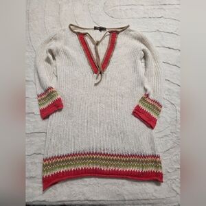 Tommy Bahama V-Neck Crochet Swim Cover Up Multi Color Linen Cotton Blend Size XS